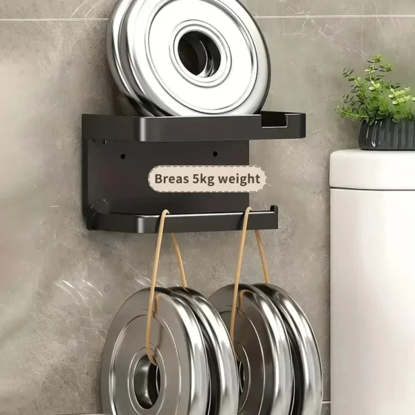 Easy-Install Toilet Paper Holder - Wall-Mounted, No-Punch, Roll Organizer - Bathroom Storage Accessory - Image 4