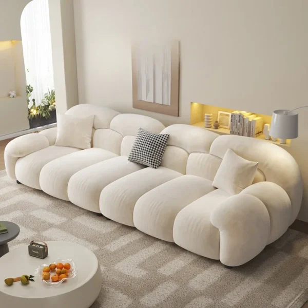 Fabric Minimalist Living Room Sofa Set 6 Seters Beige Sectional Designer Modern Sofas Couch Double Canape Salon Home Furniture - Image 3