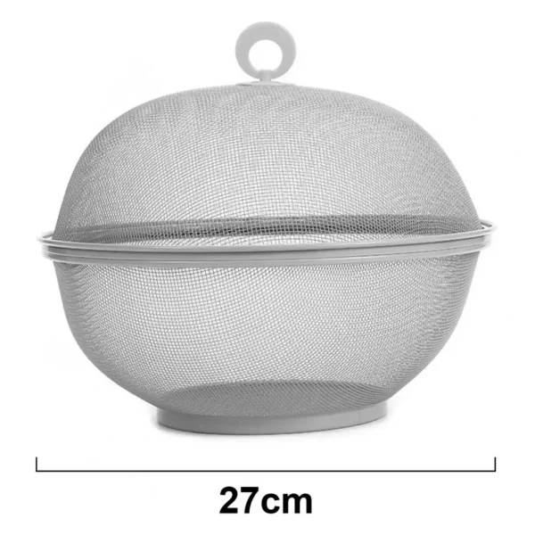 Mesh Fruit Basket with Lid Large Capacity Food Grade Prevent Fly Stainless Steel Kitchen Drain Basket Vegetables Fruit Holder - Image 6