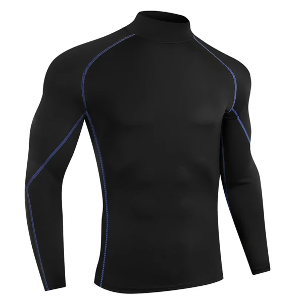 Men Running T shirt Quick Dry Bodybuilding Sport Shirt Long Sleeve Compression Top  Fitness Tight Rashgard Gym T-Shirt Men - Image 2