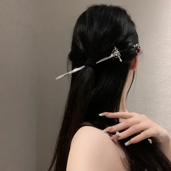 Sword Hairpin Headdress For Women Girls Chinese Style Vintage Hair Sticks DIY Hairstyle Ponytail Holder Hair Accessories Jewelry - Image 2