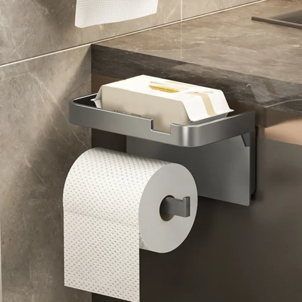 Bathroom Roll-Free Punch-Free Storage Rack for Toilet Paper Placement and Paper Tube Storage