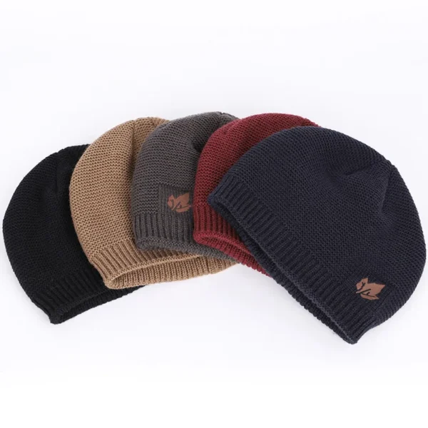 2023 New winter knit hats men's and women's outdoor warm thickening plus velvet loose  caps Skullies brand winter ski male bone - Image 2