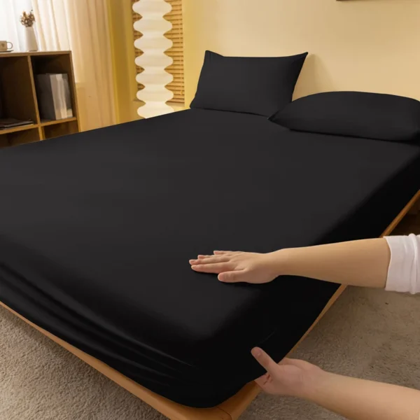 1 piece of solid matte bedsheet, pure black bedspread for bedroom, bedding (excluding pillowcases) - Image 2