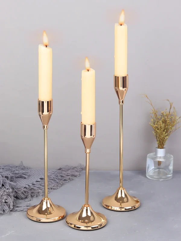 3Pcs/Set European Style Metal Candle Holders Candlestick Fashion Wedding Table Candle Stand Exquisite Candlestick Christmas Tabl - Image 4