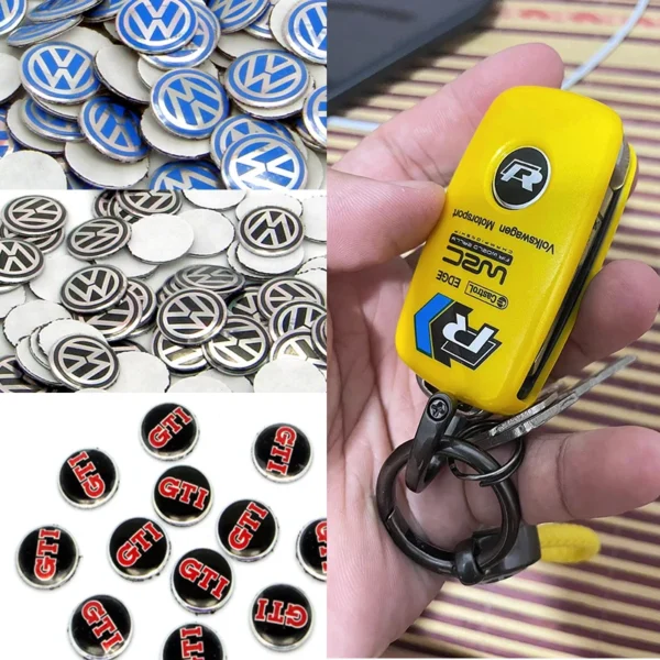 Car Key Stickers Auto Control Keychain Emblem Accessories For Volkswagen VW R-line GTI R Polo Golf Passat Magotan Tiguan Jetta - Image 6