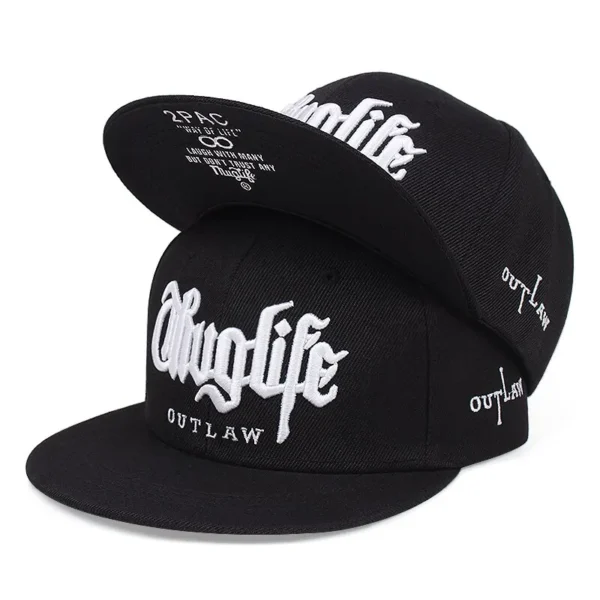 1 Pcs Fashion Fastball CAP Thuglife Embroidery Hiphop Baseball Cap Snapback Hat Adult Outdoor Casual Sun Casual Bone Adjustable - Image 2