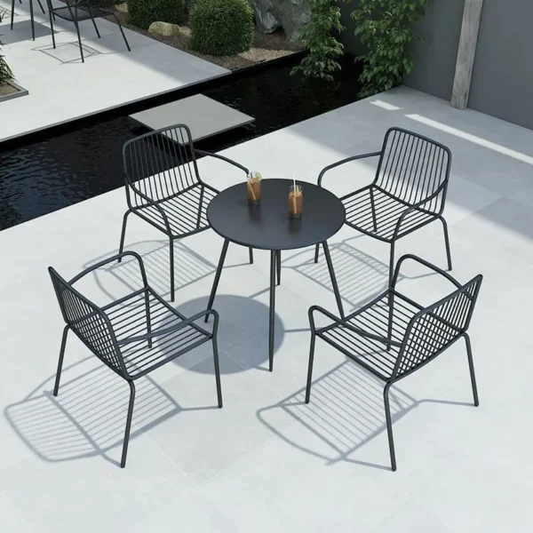 Nordic Iron Outdoor Leisure Courtyard Outdoor Table and Chair Balcony Table and Chair Set Outdoor Patio Furniture Patio Chairs - Image 3