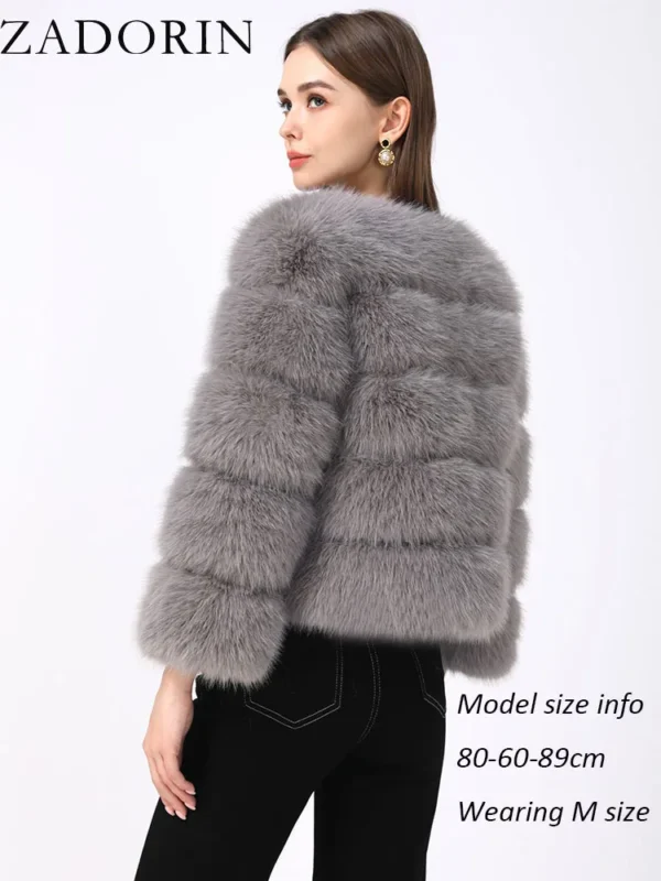 ZADORIN S-5XL Mink Coats Autumn Winter Fluffy Black Faux Fur Coat Women Elegant Thick Warm Faux Fur Jackets For Women 2024 Tops - Image 4