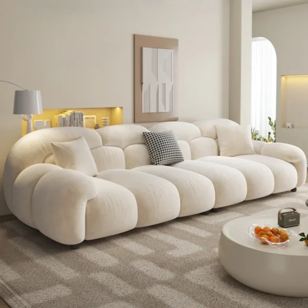 Fabric Minimalist Living Room Sofa Set 6 Seters Beige Sectional Designer Modern Sofas Couch Double Canape Salon Home Furniture - Image 5