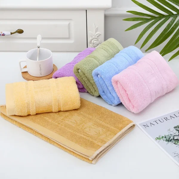 Wholesale Bamboo Fiber Bamboo Forest Towel Absorbent Soft Face Towel Company Labor Insurance Gift Embroidered Logo - Image 3