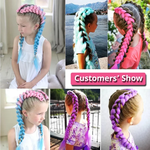 Colorful Hair for Braids Synthetic Braiding Hair Extensions for Girls Jumbo Braid Hair for Crochet Box Expression Braiding Hair - Image 6