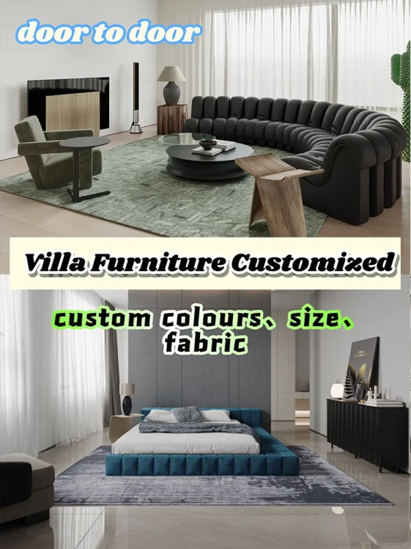 Customized Whole house Furniture Custom Size Fabric Color  Door To Door Variety Of Style Villa Furniture Matching Scheme Design - Image 4