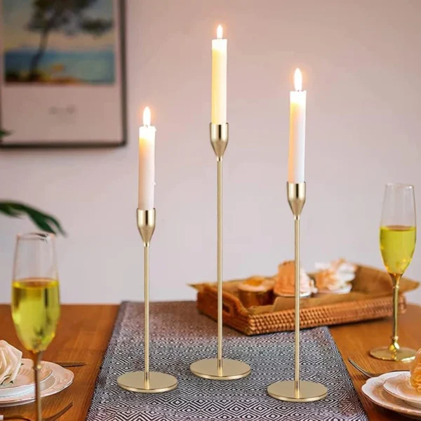 3Pc/Set European style Metal Candle Holders Fashion Simple Wedding Table Decoration Party Living Room Candlestick Christmas Tabl - Image 4