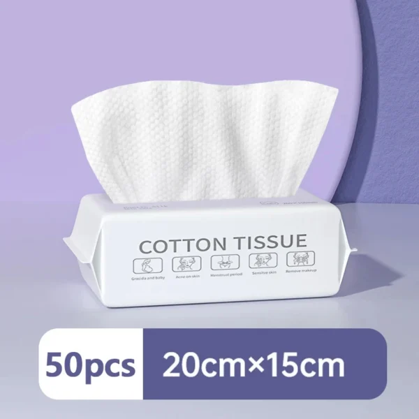 50pcs Disposable Face Wash Towel Extractable Cotton Soft Towel Cotton Beauty Salon Cleansing Face Wipe Towel Towel - Image 2