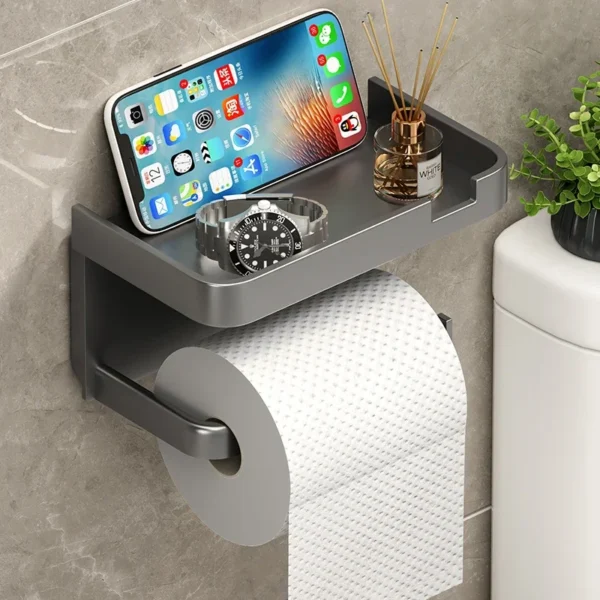 Toilet Paper Holder Plastic Storage Rack Kitchen Towel Placement of seasoning bottles Bathroom Wall Roll of Paper Phone Storage - Image 3