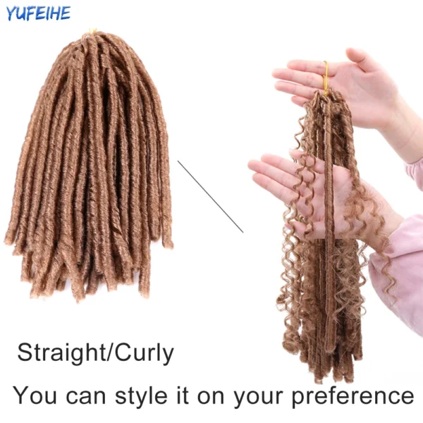 14inch 70g/Pack Faux Locs Synthetic Braiding Hair Extensions Afro Hairstyles Soft Dreadlock Brown Black Bug Crochet Braids - Image 6