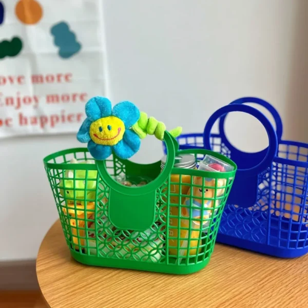 Portable Plastic Practical Hand-Held Hollow Basket Kitchen Bathroom Accessories Toy Organizer Storage Basket - Image 4