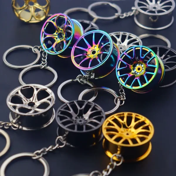 Metal Keychain Car Wheel Key Chain Auto Decoration Bottle Opener Mini Vernier Caliper Key Ring Pendant Car Styling Accessories - Image 6