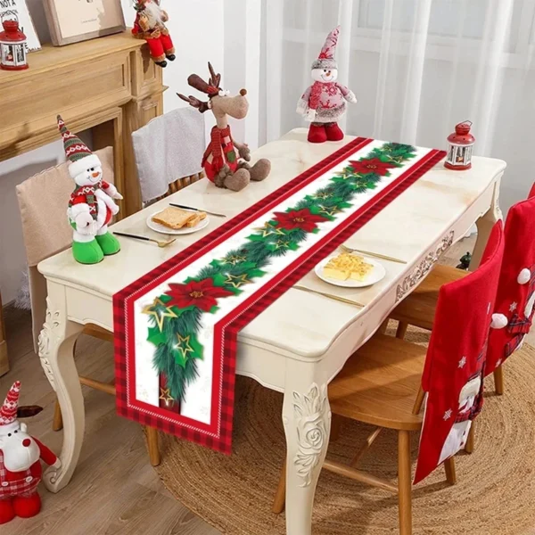 Christmas Table Runner Merry Christmas Decorations For Home 2024 Cristmas Table Flag Cover Navidad Noel Gift New year Tablecloth - Image 5