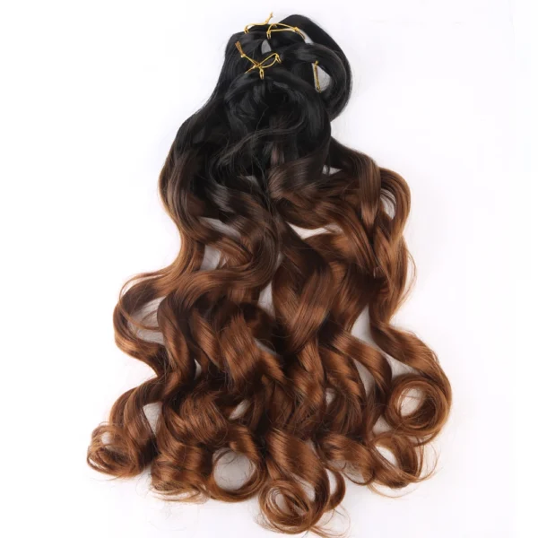 French Curly Crochet Braiding Hair Synthetic Loose Wave Ombre Braids Hair for Women  Spiral Curls Pre Stretched Hair Extensions - Image 3