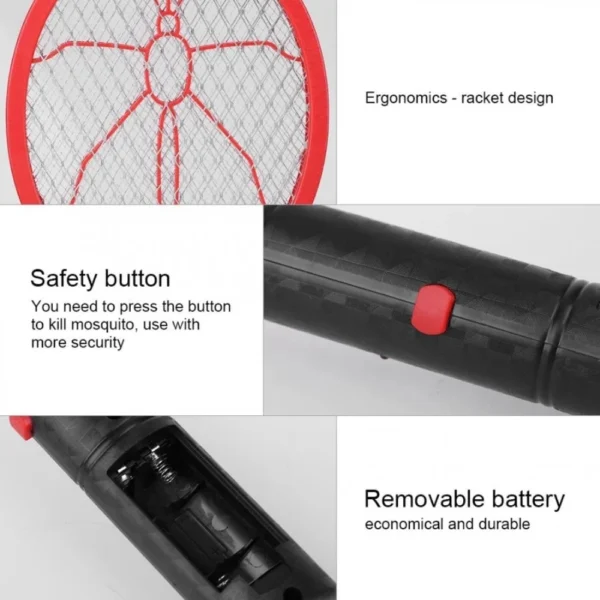 Electric Fly Insect Bug Zapper Bat Handheld Insect Fly Swatter Racket Portable Mosquitos Killer Pest Control For Bedroom Insects - Image 4