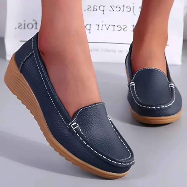 Leather Shoes For Women Flats White Black Loafers With Heels Shoes Casual Women's Moccasins Slip On Flat Shoes Summer Footwear - Image 4