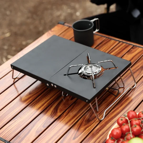 PACOONE Outdoor Camping Spider Stove Table Folding Portable Mini Table Insulated Stainless Steel Heating BBQ Gas Stove Bracket - Image 3