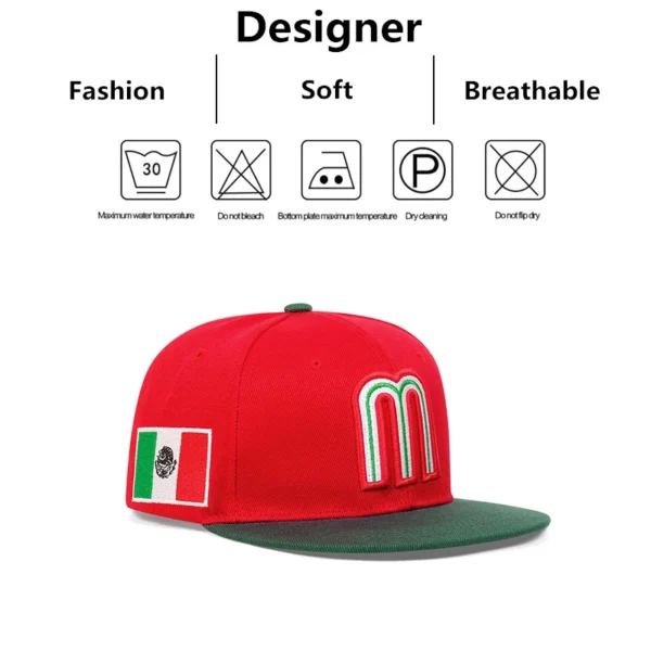 Unisex M Letter Side Brazilian Flag Embroidery Hip-hop Hats Spring Autumn Outdoor Adjustable Casual Baseball Caps Sunscreen Hat - Image 6