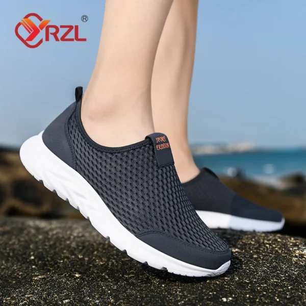 YRZL Men's Sneakers Breathable Mesh Men Casual Shoes Outdoor Non-Slip Big Size Loafers Walking Lightweight Male Tennis shoes - Image 3