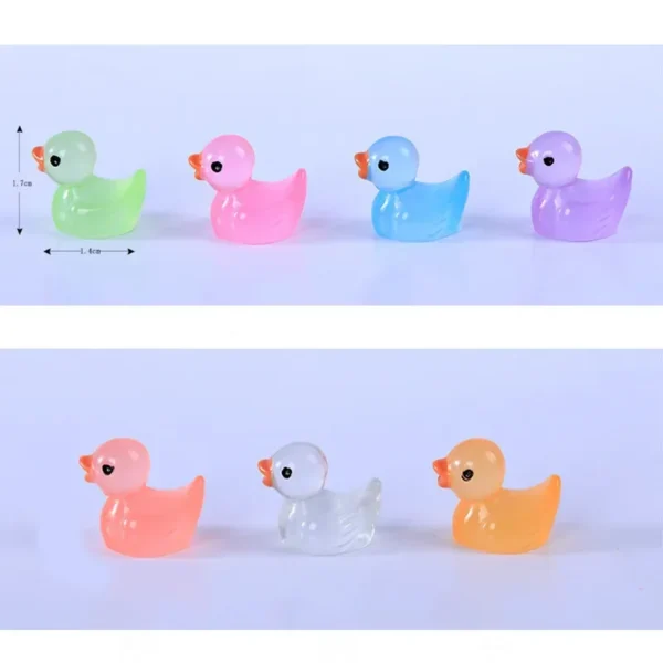 50PCS Luminous Mini Ducks Moss Microlandscape Miniature Duck Figurines Fairy Garden Accessories Home Decor Glow in The Dark - Image 6