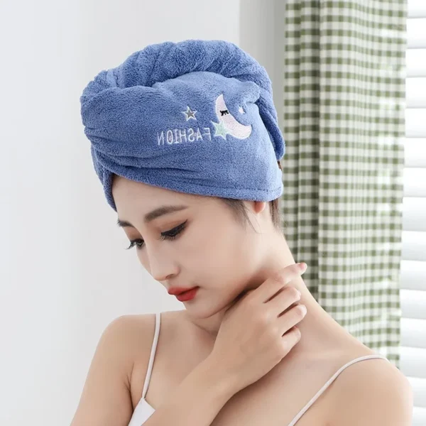 Women Soft Microfiber Towels Shower Cap Towel Bath Hats for Women Dry Hair Cap Quick Drying Soft for Lady Turban Head Girl Towel - Image 5