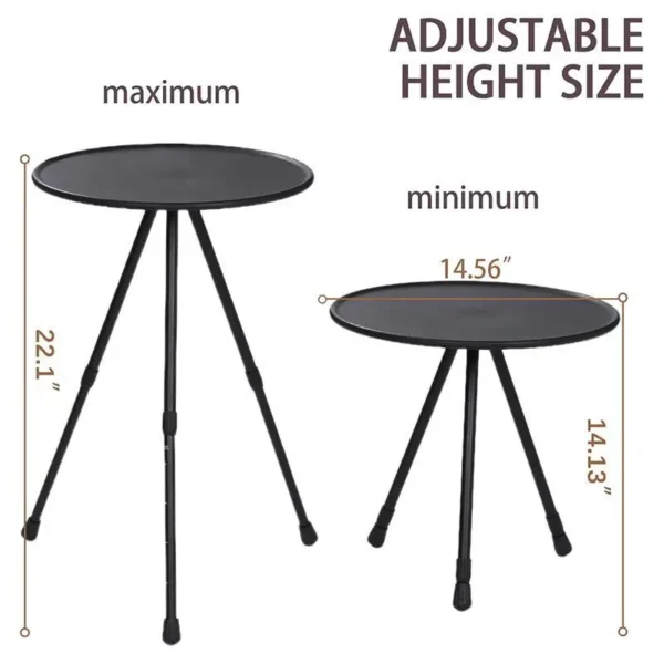 Portable Camping Round Table Adjustable Folding Liftable Mini Table Ultralight Brazier Table for Picnic Garden Camping Furniture - Image 4