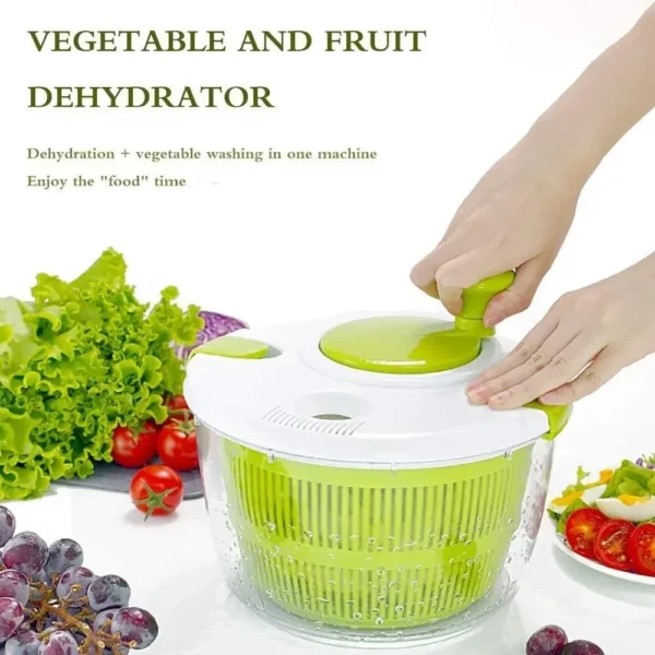 Salad Spinner Dryer Fruit Drain Basket Hand Crank Vegetable Dryer Centrifuge Food Dehydrator Fruits Basket Kitchen Accessories