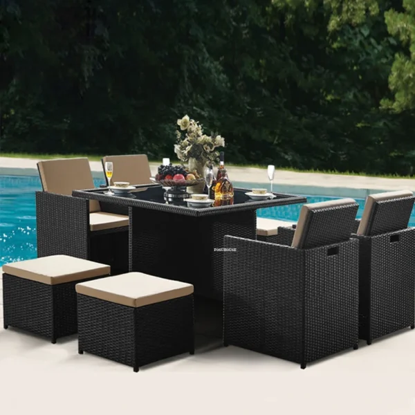 Leisure Outdoor Table Chairs Modern Open-air Garden Furniture Sets Patio Rattan Furniture Set Waterproof and Sun-proof Armchair - Image 3