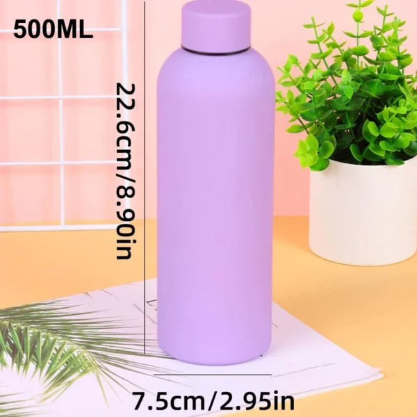 500/750ML Small Mouth Thermos Cup, Outdoor Stainless Steel Bottle, Rubber Paint Sports Kettle, Thickened Double Water Cup - Image 2