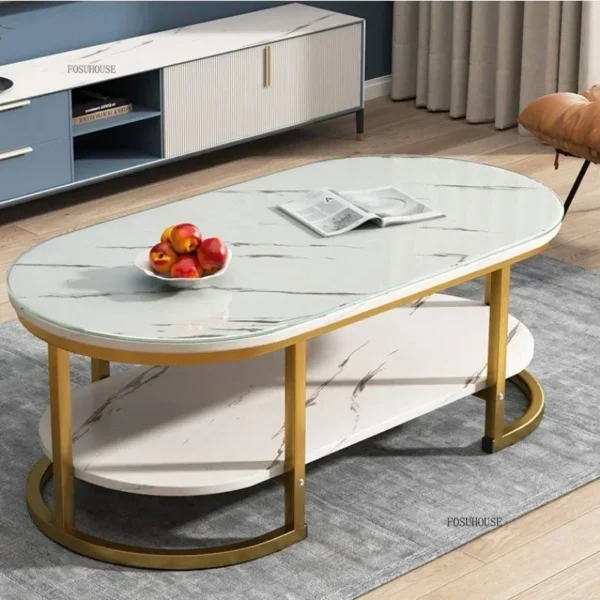 Modern Design Coffee Table Minimalist Storage Oval Living Room Table Balcony Nordic Coffee Tables Luxury Home Decoration g - Image 4