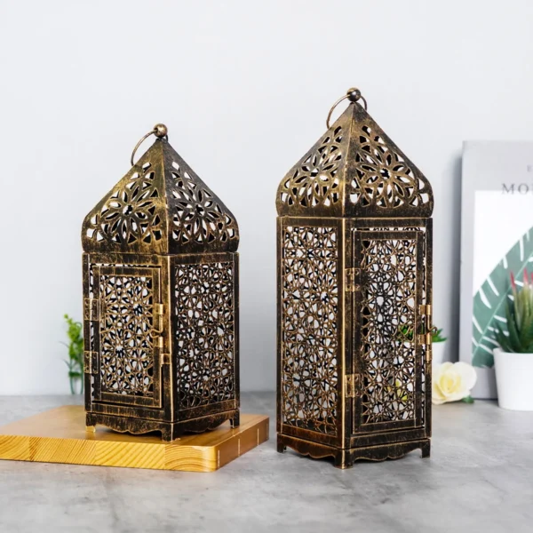 1pc Middle East Arab metal vintage Wind lights lantern candle holder table top home d??cor accessories, no candle - Image 2