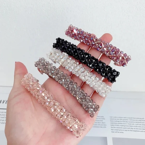 Fashion Crystal Spring Hair Clips Pins Handmade Beads Hair Barrettes For Women Girl Fashion Simple Hair Accessories Headwear - Image 5