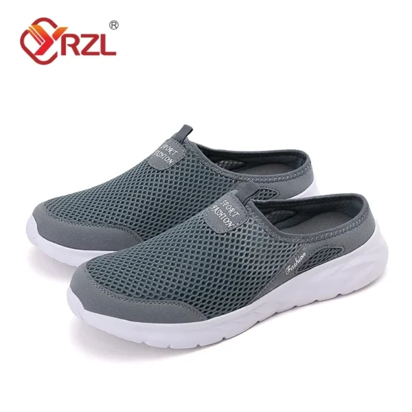 YRZL Casual Shoes Men Summer Half Shoes Slippers Slides Slip on Shoes Men Mesh Breathable Soft Comfortable Slippers for Men - Image 5