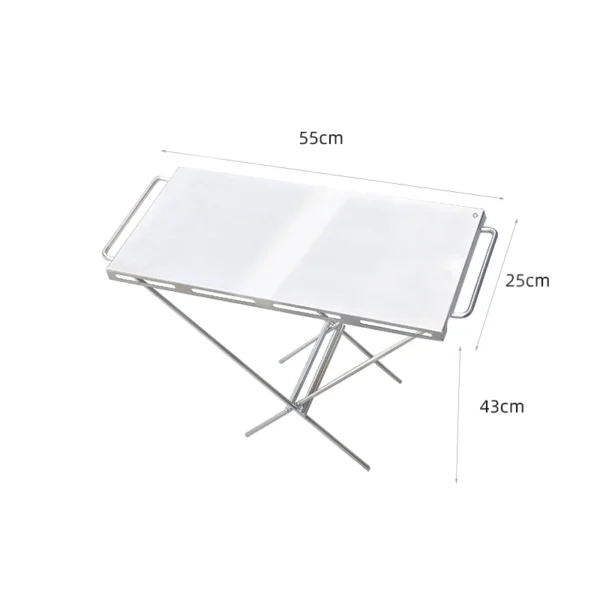 table that can quickly fold and store wood, stainless steel folding camping table - Image 6