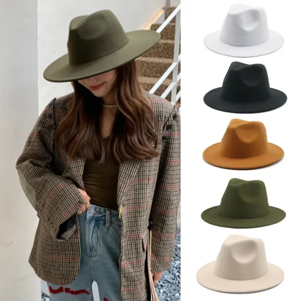 Hat Women Hat Winter Luxury Man Hats for Women Fashion Formal Wedding Decorate Camel Panama Cap Jazz Flat Brim Top Hat