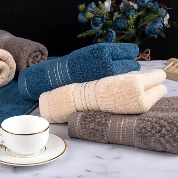 1 set of gold wire pure cotton towel, thickened and absorbent, suitable for daily household use