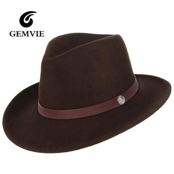 Fashion Women Men Fedoras Western Cowboy Hat Lady Sombrero Hombre Metal Piece Decoration Cowgirl Jazz Sun Caps Size 57CM