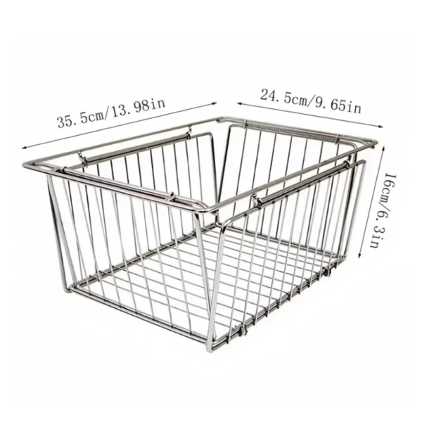 IGT Folding Storage Basket Stainless Steel One Unit Drain Basket Outdoor Camping Multi-Functional Egg Roll Table Accessories - Image 6