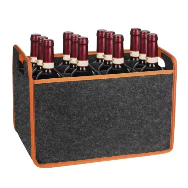 Felt Wine Storage Bag Handbag Reusable Champagne Bottle Beverage Storage Box Basket Outdoor Camping Supplies - Image 5