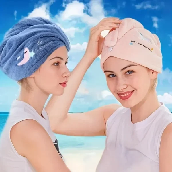 1pc Quickly Dry Hair Hat Super Absorbent Soft Bathroom Women Head Towels Girls Cute Hair Towel Hair Dry Wrap Bonnets - Image 2