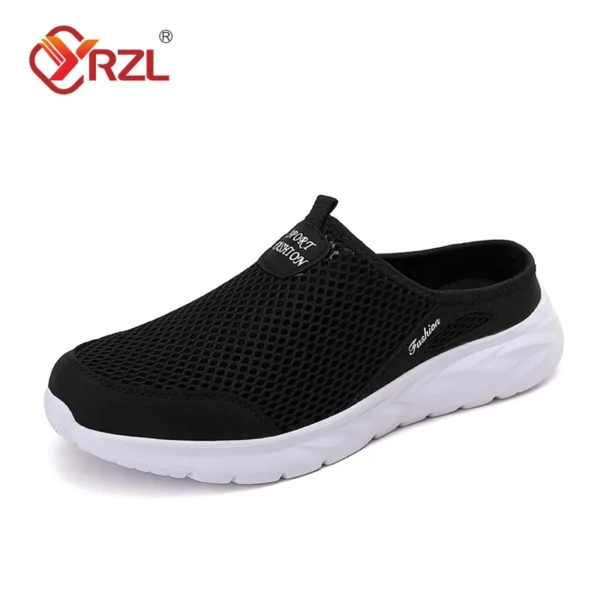 YRZL Mens Half Slippers Summer Breathable Mesh Mens Shoes Outdoor Casual Walking Shoes Large Flat Light Mesh Slippers Sandals - Image 2