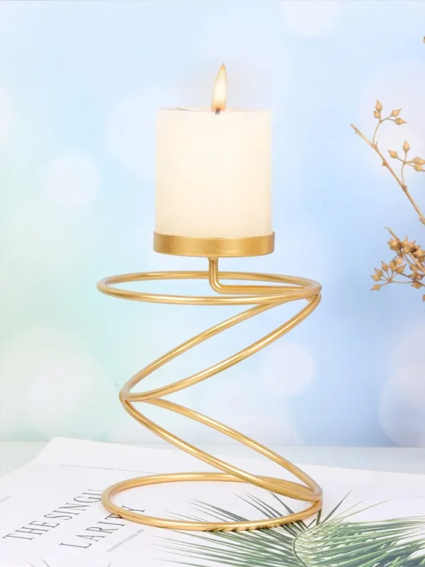 Ins Luxury Style Metal Candle Holders Simple Golden Wedding Decoration Bar Party Living Room Decor Home Decor Candlestick - Image 4