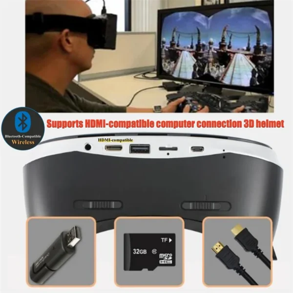 All-in-One VR Glasses Virtual Reality IMAX Cinema Headset Helmet 360?? Full View Immersive Gaming Android PC Wireless 3D Glasses - Image 5